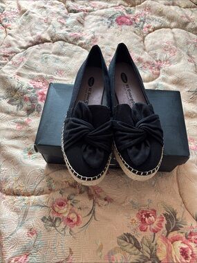 Lucky Brand Black Knotted Espadrille Loafers